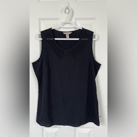 Banana Republic Faux Bib Detail Sleeveless Blouse - Picture 1 of 3